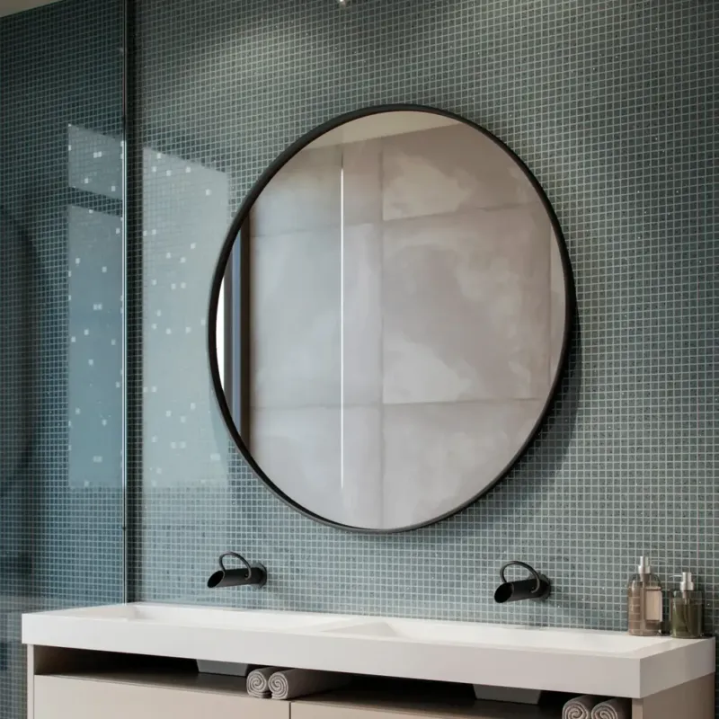 Hipp Design 8200 ronde spiegel matzwart 90cm Direct Verzonden