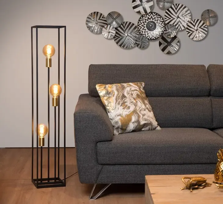 Alleen Vandaag Lucide Ruben vloerlamp 22x120cm E27 zwart mat