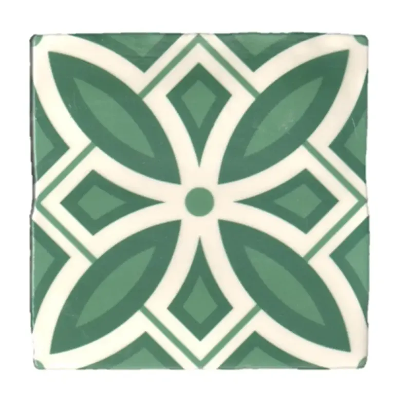 Terre d‘Azur Madelaine Decor 29 wandtegel 13x13cm groen - 30 stuks per doos Nieuw