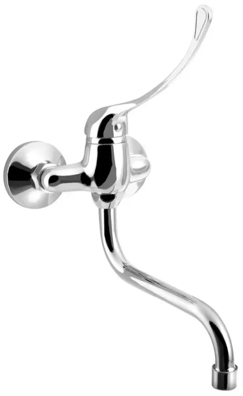 Gratis Retour Aqualine 35 wastafelkraan met medische hendel en uitloop 18cm hartafstand 10cm chroom
