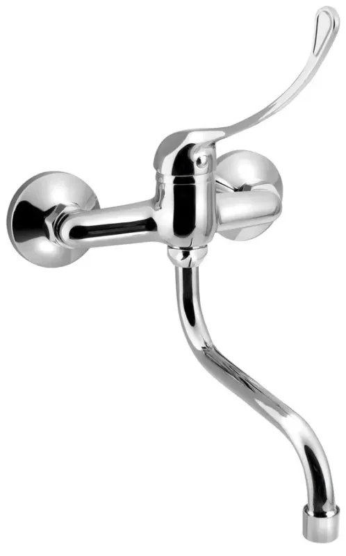 Aqualine 35 wastafelkraan met medische hendel en uitloop 18cm hartafstand 15cm chroom Lage Prijs